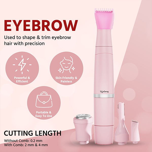 Lifelong LLPCW203 4-in-1 Women Trimmer Pink-2