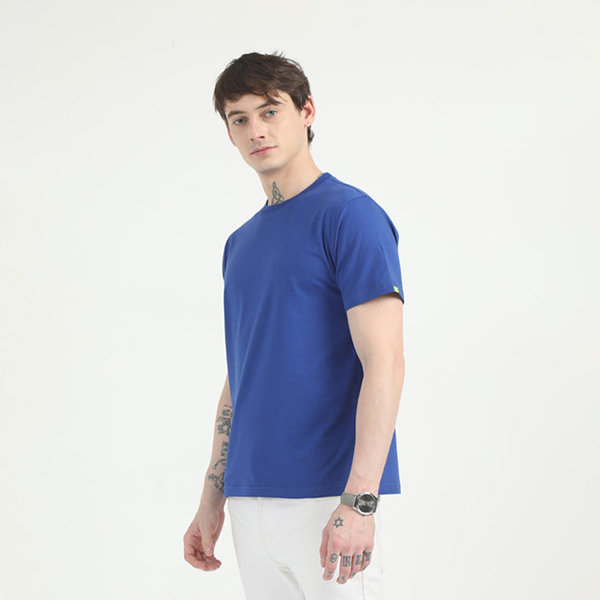 Caslay Organic Crew Neck T-Shirt (Royal Blue)-1