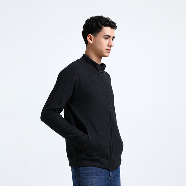 Caslay High Neck Jacket with Custom Logo (Charcoal Melange)-2