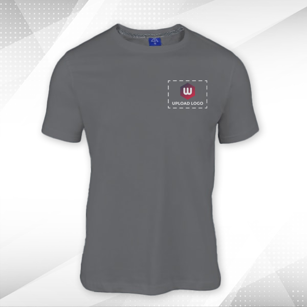 Ruffty Crew Neck Cotton T-shirt for Men Grey - Custom Logo Left Chest