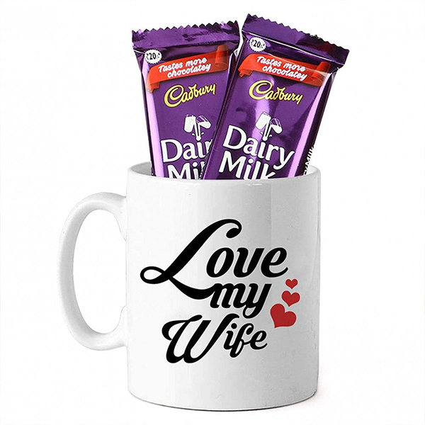 Perfect Gift for Wife : Printed Mug with Chocolates-1