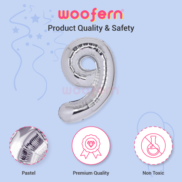 Number 9 Silver Foil Balloon 16 inch-4