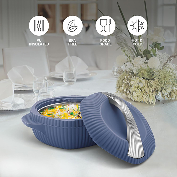 MILTON Oyster Jr. Gift Set PU Insulated Casserole - Set of 3 (500 ml, 1000 ml, 1500 ml) - Royal Blue-2