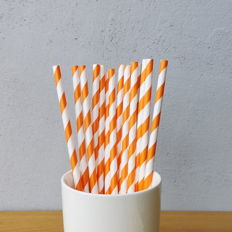 ECO - BIO Yellow Paper Straws for Cocktail Drinking Pack of 50 - 5mm-0