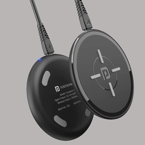 Portronics Freedom 2 15W Wireless Charging Pad for iPhone 13/Samsung Mobile(Black)-2