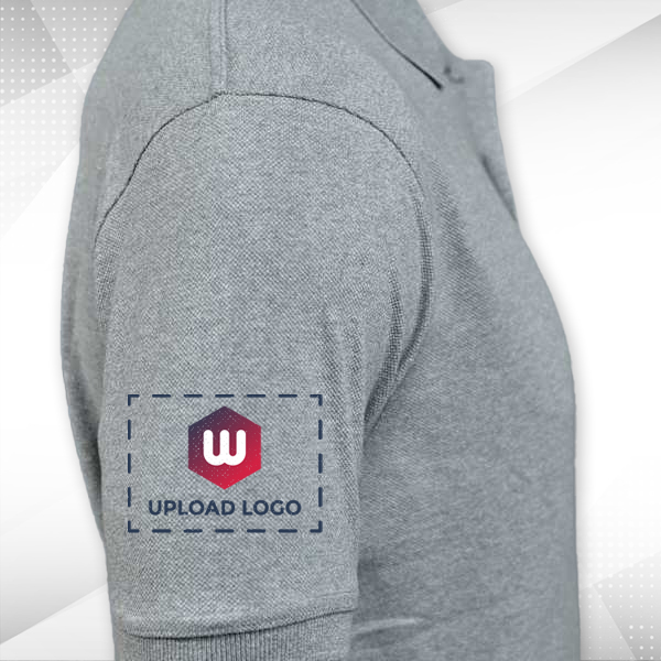 Scott Young Polo T-shirt for Men (Grey Melange) - Custom Logo Left Chest & Right Arm-1