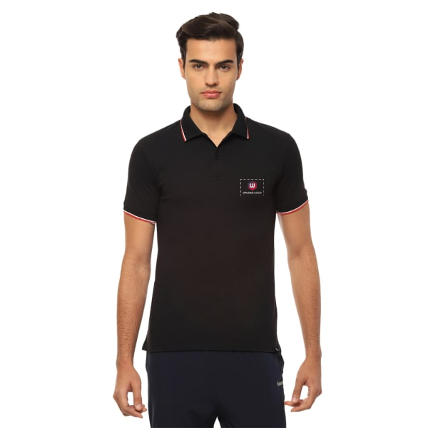 Hummel Eunice Collared Black T-shirt - Custom Logo-0