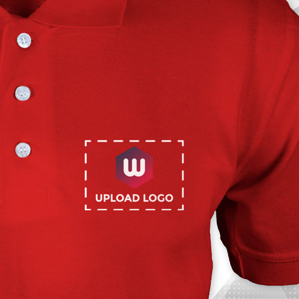 Embroidered Classic Polo T-shirt for Men Red – Custom Logo Left Chest-1
