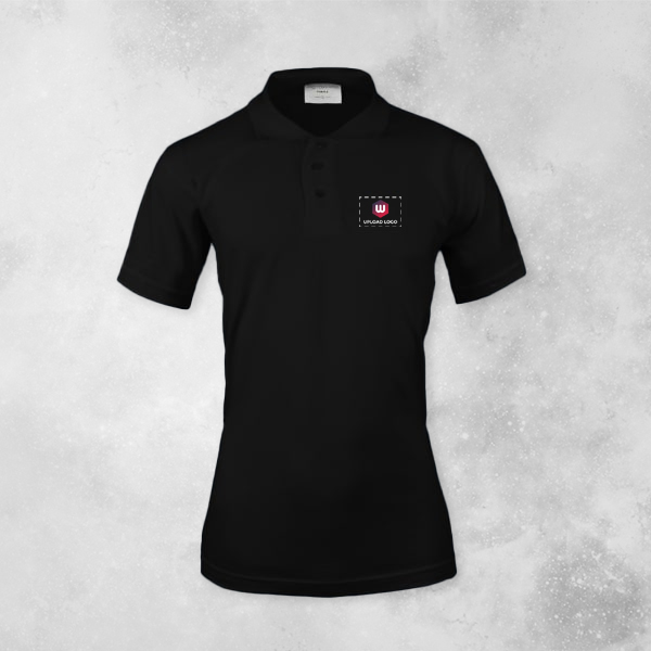 Embroidered Classic Polo T-shirt for Women Black – Custom Logo Left Chest