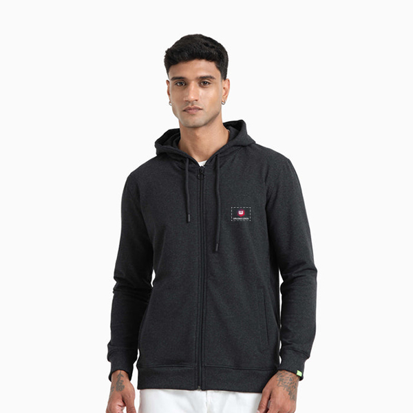 Caslay Zippered Hoodie (Charcoal Melange)