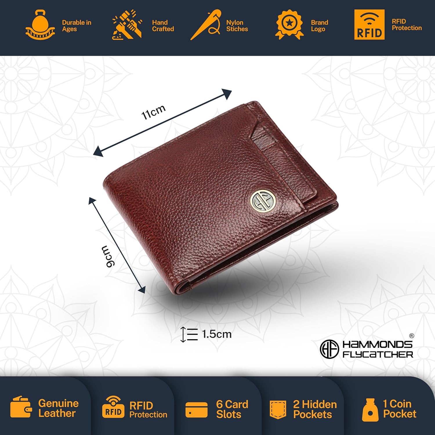 HF Premium Men's Leather Gift Set - Wallet & Belt Combo (Breeze Brown)-3