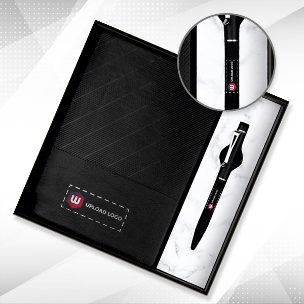 Personalized Employee Welcome Kit 2-in-1 Diary & Pen (Classic Black)
