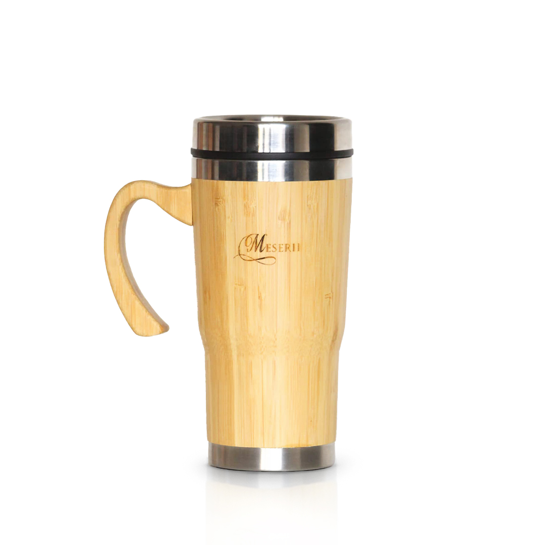 Custom Engraved Bamboo Tumbler 450ml for Corporate Gifting