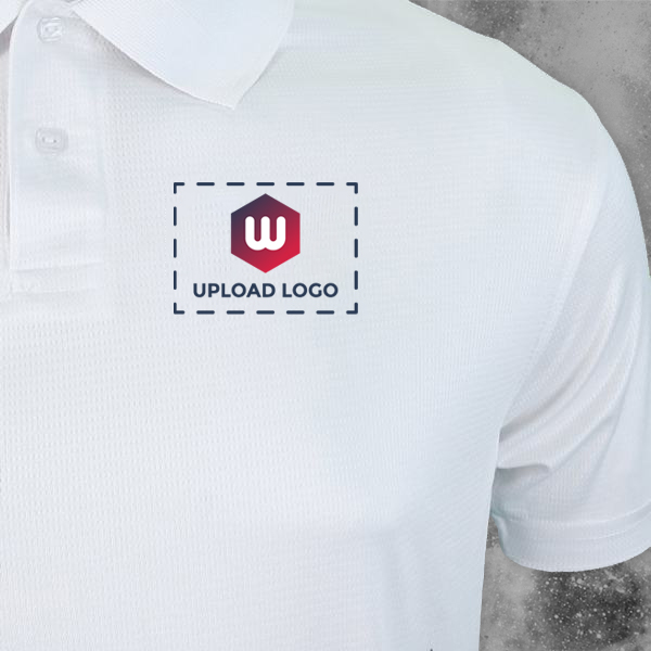 Santhome All Day Fresh Premium Sports Polo T-shirt for Men (White) - Custom Logo Left Chest-1