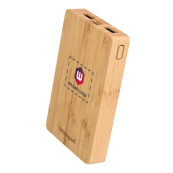 Wangari Aspen 10000mAh Power Bank | Bamboo Wood | Fast Charger | Dual Output:-2 USB HUB-0