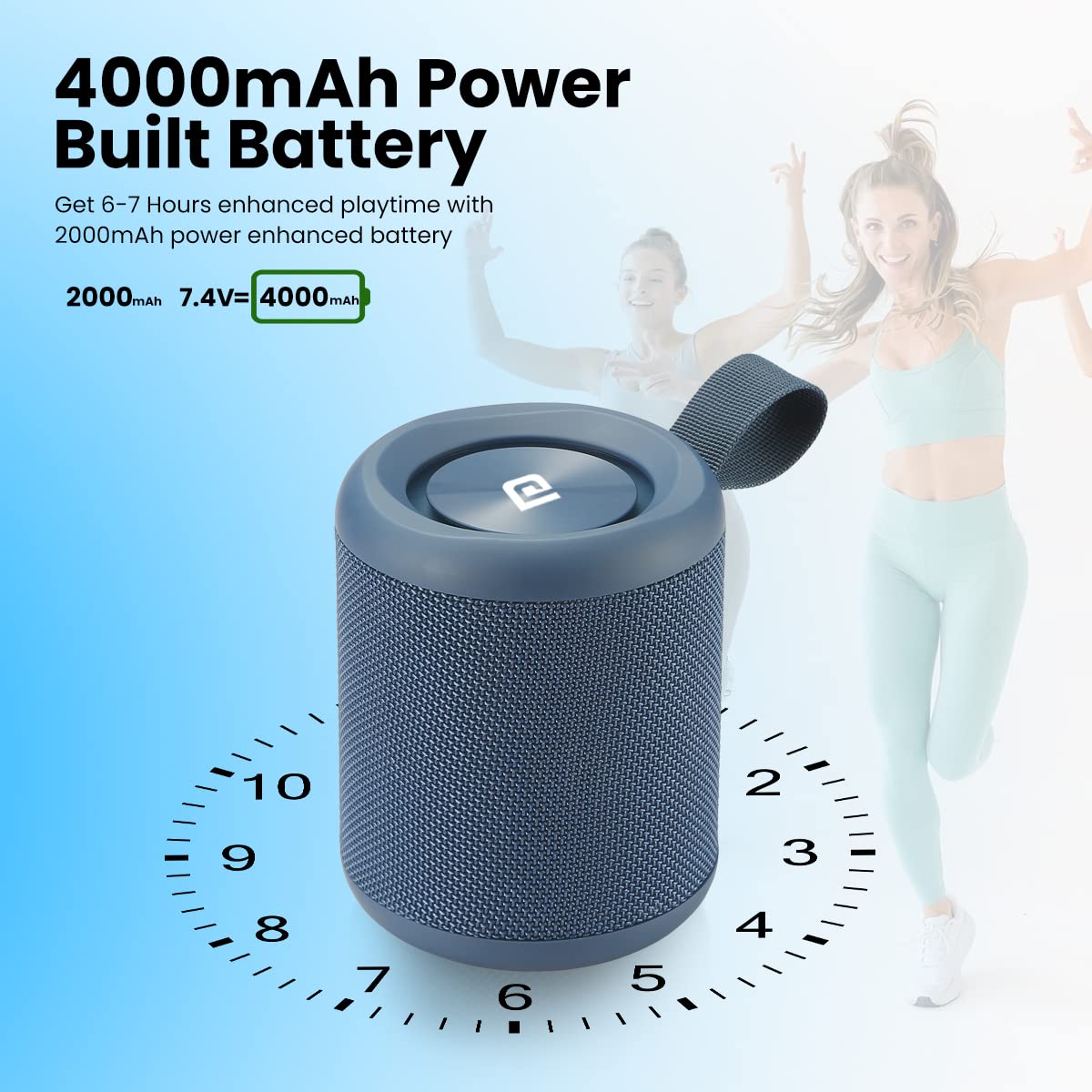 Portronics SoundDrum P 20W Portable Bluetooth Speaker (Blue)-5