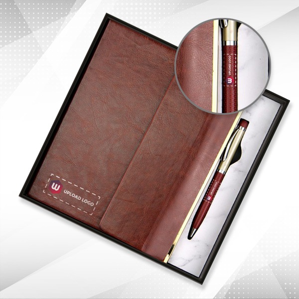 Personalized Employee Welcome Kit 2-in-1 Diary & Pen (Burnt Umber)