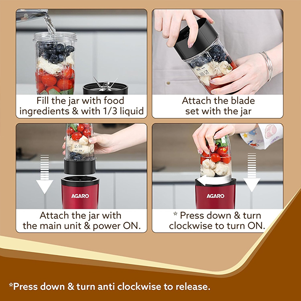 AGARO Regal 3 Jar Personal Blender - 400W-3