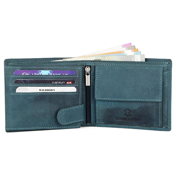 WILDHORN MACON Leather Wallet & Pen Gift Set (Blue Hunter)-2
