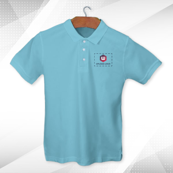 Titlis Polycotton Polo T-shirt for Men (Sky Blue)- Custom Logo Left Chest-3
