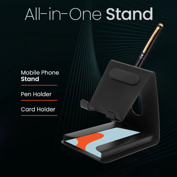 Ambrane UniStand Multipurpose mobile phone stand with card and pen holder-1