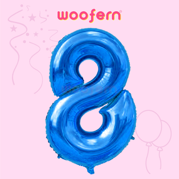 Blue Foil Balloon Number 8 - 16 inch-0