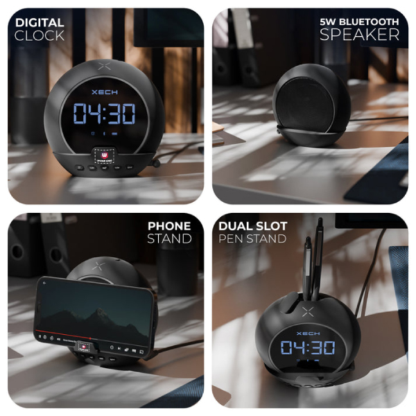 XECH  Ellipse - Digital Clock with Speaker & Phone Stand-1