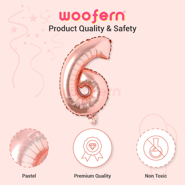 Rose Gold Foil Balloon  Number 6 - 16 inch-4