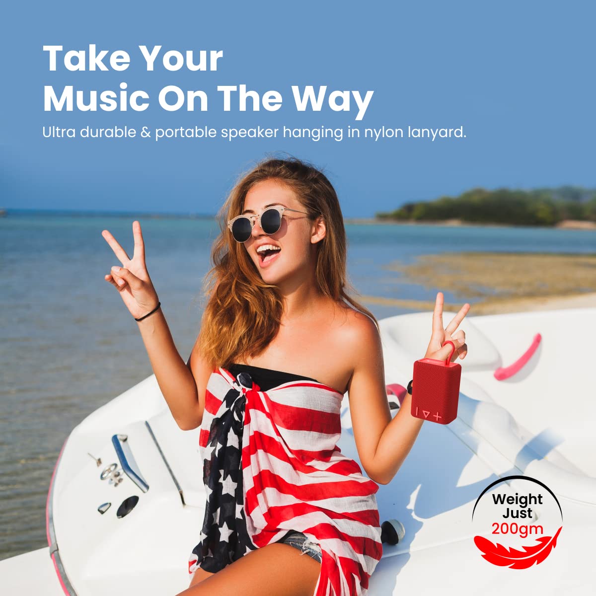 Portronics Breeze 4 Portable 5W Speaker with Mic, 8Hrs Playback (Red)-3