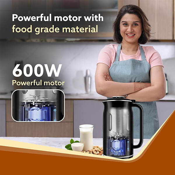 AGARO Regency Automatic Nut Milk Maker – 600ml, Stainless Steel-4