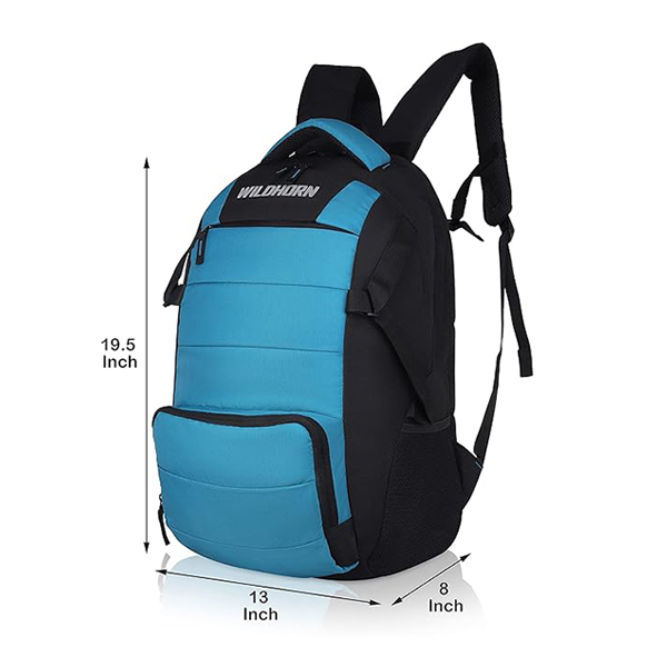 WILDHORN Premium Laptop Backpack (Pacific Blue & Black)-1