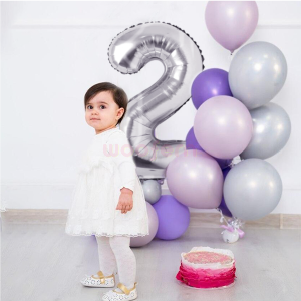 Number 2 Silver Foil Balloon 16 inch-1