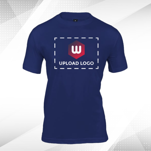 Skinta Fit Half Sleeve Round Neck T-Shirt for Men (Navy Blue) - Custom Logo