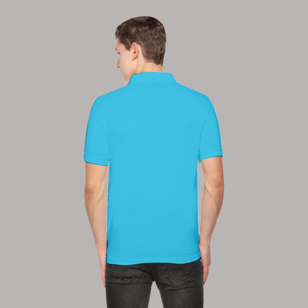 Embroidered FasTees Polo T-shirt for Men (Aqua Blue)-4