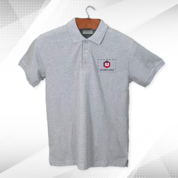Embroidered Classic Polo T-shirt for Women Grey Melange – Custom Logo Left Chest-3