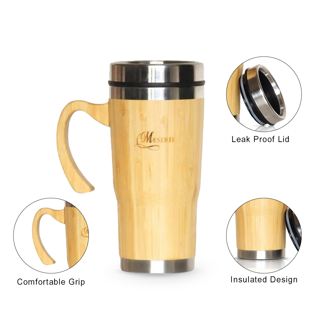 Custom Engraved Bamboo Tumbler 450ml for Corporate Gifting-3