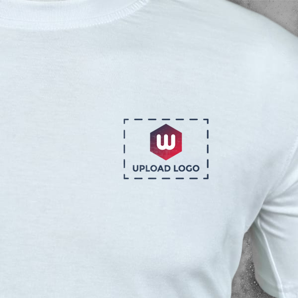 Skinta Fit Half Sleeve Round Neck T-Shirt for Men (White) - Custom Logo Left Chest-1