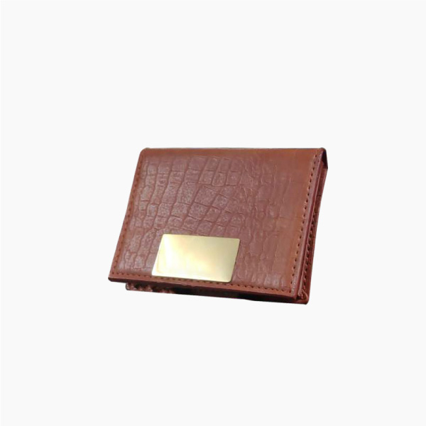 Personalized Pen, keychain & cardholder 3-in-1 Small Gift Set (Brown & Gold)-1