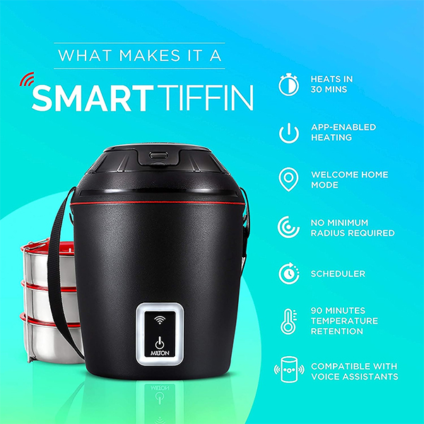 MILTON Smart Electric Tiffin -900ml (Black)-4