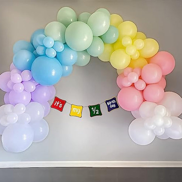 Pastel Rainbow Theme Decoration Kit for Half Birthday