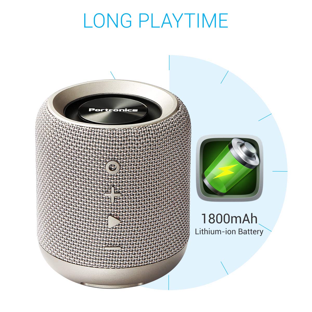 Portronics SoundDrum 10W Portable Speaker (Grey)-4