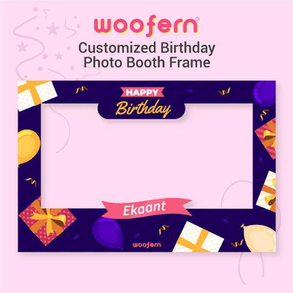 Selfie Booth for Birthday with Custom Name - Size-3*2 ft