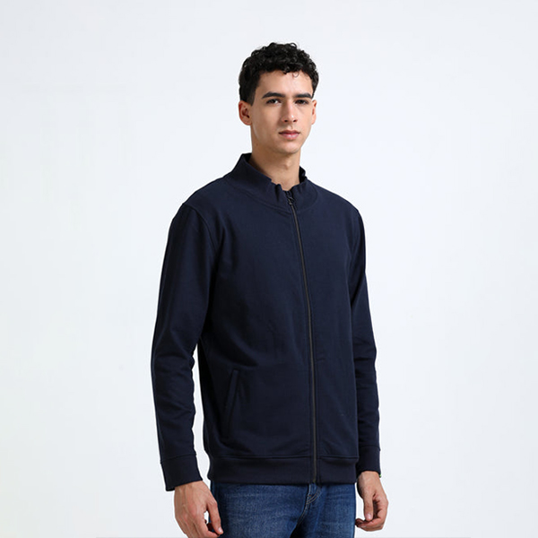 Caslay High Neck Jacket with Custom Logo (Navy Blue)-2