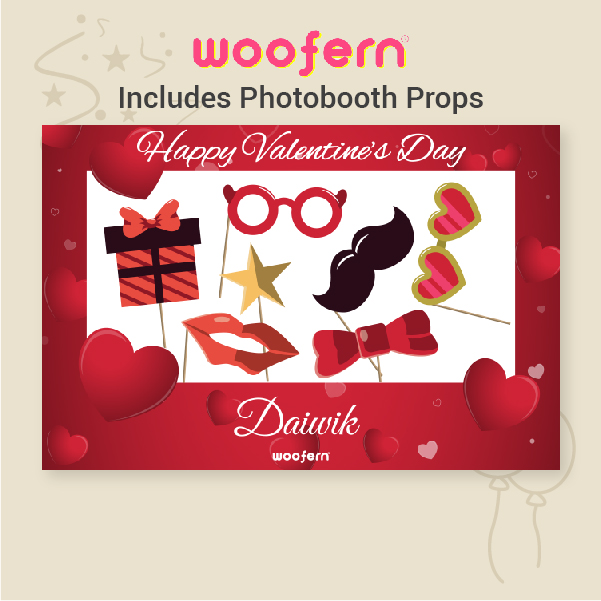 Valentine Party Selfie Photo Booth Frame with Customize Name-3