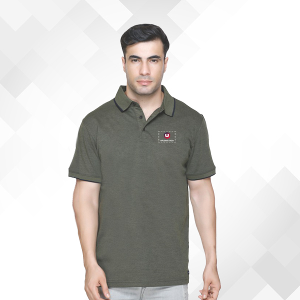 Winbarg Bird Eye Stretch Polo - Olive Melange T-Shirt