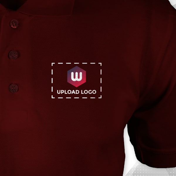 Embroidered Classic Polo T-shirt for Men Maroon – Custom Logo Left Chest & Right Arm-2
