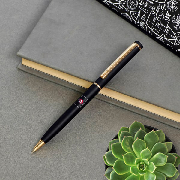 Elegant Black Ballpoint Pen - Customizable with Logo-0
