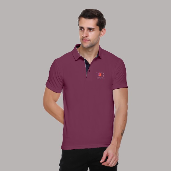 Winbarg Polo T-shirt for Men (Magenta)-0
