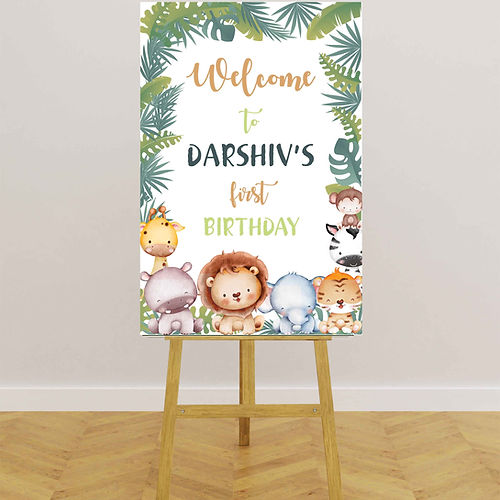 Jungle Birthday Party- Customized Welcome Board