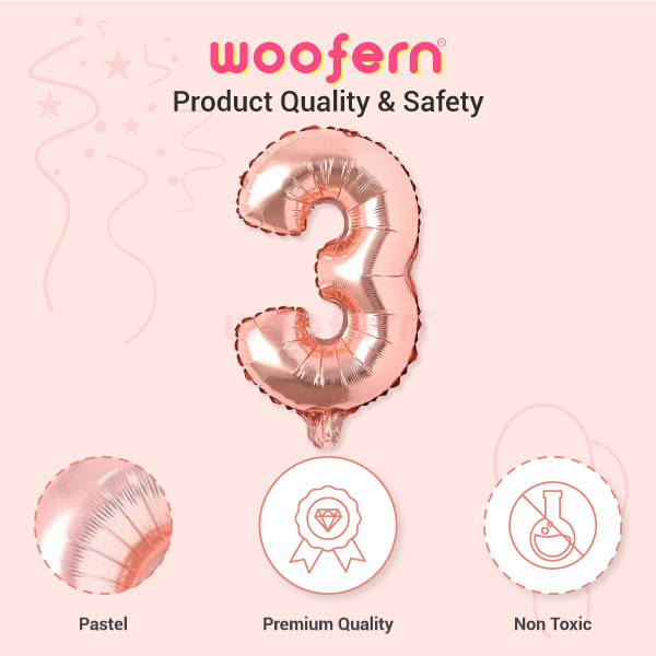 Rose Gold Foil Balloon Number 3 -16 inch-4